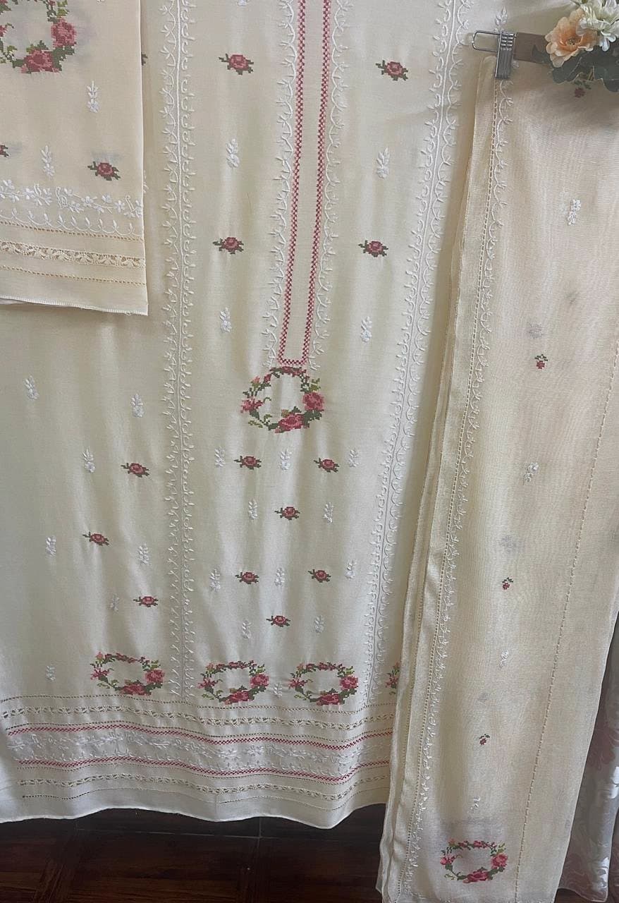 Unstitched shirt and dupatta - the available set